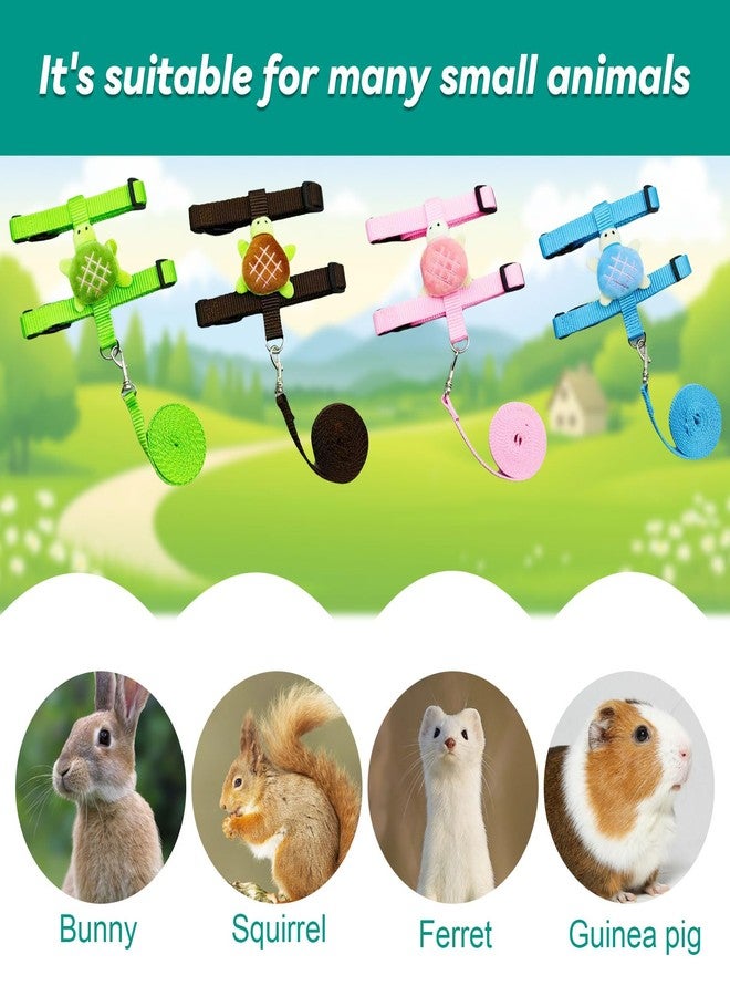 XPAPOV 4 Pcs Adjustable Bunny Rabbit Harness and Leash Set, Small Pet Vest Harness Leash, with Decoration for Bunny Kitten Small Pets - Image 3